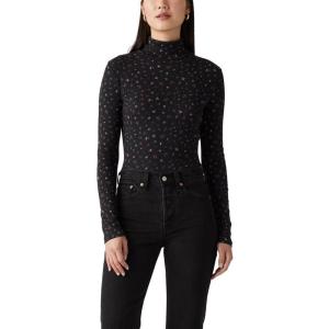 Levi’s Women’s Moon Rib Turtleneck (Also Available in Plus)(Multi Annie Floral Jet Black)