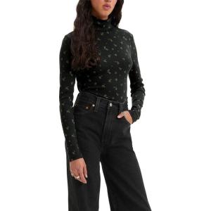 Levi’s Women’s Moon Rib Turtleneck (Also Available in Plus)(Shayla Floral Caviar)