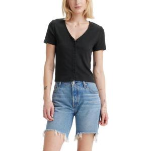 Levi’s Women’s Muse Short Sleeve Tee Shirt((New) Caviar)