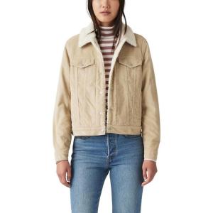 Levi’s Women’s Original Sherpa Trucker Jackets (Standard and Plus)(White Pepper (Corduroy – Non Stretch))