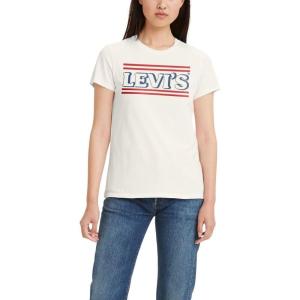 Levi’s Women’s Perfect Crewneck Tee Shirt (Also Available in Plus)(American Levis Egret)