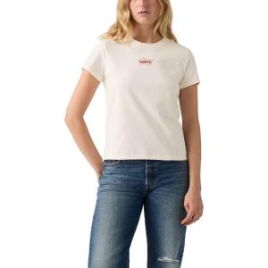 Levi’s Women’s Perfect Crewneck Tee Shirt (Also Available in Plus)(Batwing Horshoe Egret)