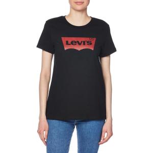 Levi’s Women’s Perfect Crewneck Tee Shirt (Also Available in Plus)(Core Housemark Black)