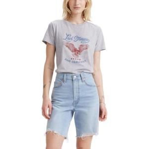 Levi’s Women’s Perfect Crewneck Tee Shirt (Also Available in Plus)(Eagle and Company Starstruck Heather)