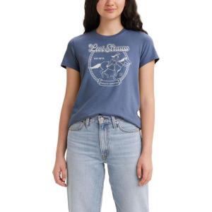 Levi’s Women’s Perfect Crewneck Tee Shirt (Also Available in Plus)(Howdy Vintage Indigo)
