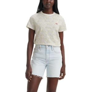 Levi’s Women’s Perfect Crewneck Tee Shirt (Also Available in Plus)(Janeesah Floral Egret)