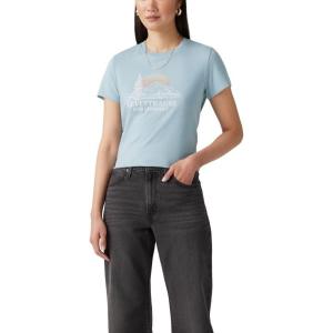 Levi’s Women’s Perfect Crewneck Tee Shirt (Also Available in Plus)(Mountain Stripe Sun Arona)