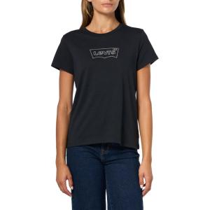 Levi’s Women’s Perfect Crewneck Tee Shirt (Also Available in Plus)((New) Batwing Iridescent Rhinestone)