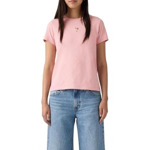Levi’s Women’s Perfect Crewneck Tee Shirt (Also Available in Plus)((New) Floral Coral Blush)
