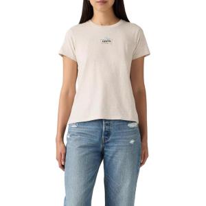 Levi’s Women’s Perfect Crewneck Tee Shirt (Also Available in Plus)((New) Floraloatmeal Heather Gray)