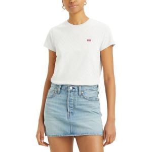 Levi’s Women’s Perfect Crewneck Tee Shirt (Also Available in Plus)((New) Lua Batik Geo Egret)