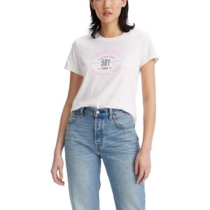 Levi’s Women’s Perfect Crewneck Tee Shirt (Also Available in Plus)(Original 501 Day Bright White)
