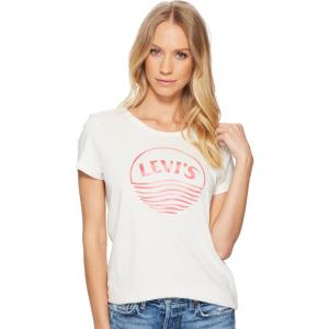 Levi’s Women’s Perfect Crewneck Tee Shirt (Also Available in Plus)(Simple Sunset Cloud Dancer)