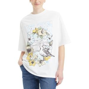 Levi’s Women’s Perfect Graphic Tee Shirt(Lost Coast Bright White)