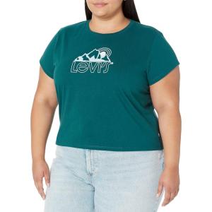 Levi’s Women’s Perfect Graphic Tee Shirt(Mountain Top Deep Teal)