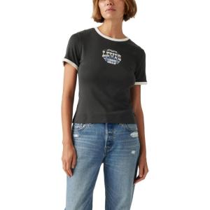 Levi’s Women’s Perfect Graphic Tee Shirt(Pirate Black)