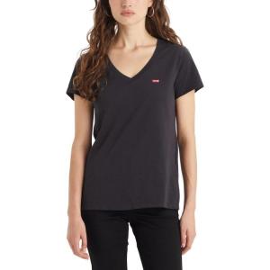 Levi’s Women’s Perfect V-Neck T-Shirt(Caviar Jersey)