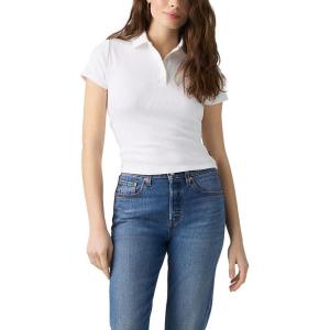 Levi’s Womens Rory Short-Sleeve Polo((New) Bright White)