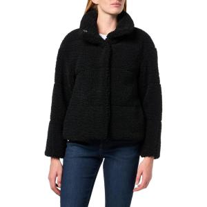 Levi’s Women’s Shortie Patchwork Quilted Teddy Coat(Black Shortie)
