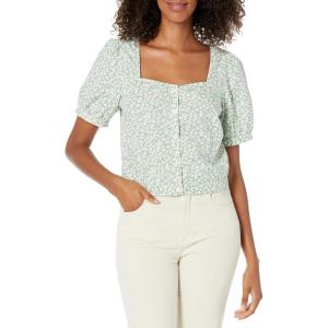 Levi’s Women’s Simone Short Sleeve Blouse(Riley Floral Granite Green)