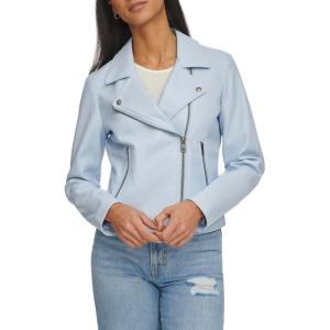 Levi’s Women’s Smooth Faux Leather Moto (Standard and Plus Sizes)(Dusty Blue)