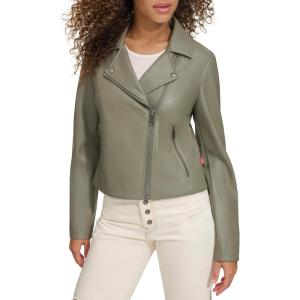Levi’s Women’s Smooth Faux Leather Moto (Standard and Plus Sizes)(Sage)