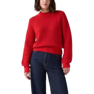 Levi’s Women’s Snowflake Crew Pullover(Anneli Geo True Red)
