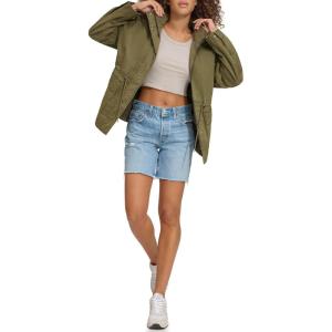 Levi’s Women’s Stand Collar Cotton Military Jacket(Olive Night)