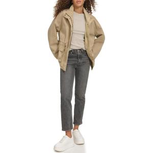 Levi’s Women’s Stand Collar Cotton Military Jacket(Safari)