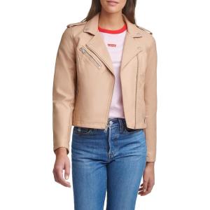 Levi’s Women’s The Classic Faux Leather Moto Jacket (Regular & Plus Size)(Biscotti Beige)