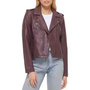 Levi’s Women’s The Classic Faux Leather Moto Jacket (Regular & Plus Size)(Burgundy Red)