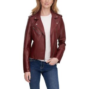 Levi’s Women’s The Classic Faux Leather Moto Jacket (Regular & Plus Size)(Cabernet Red)