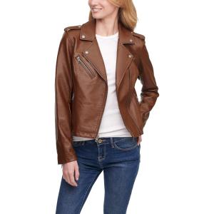 Levi’s Women’s The Classic Faux Leather Moto Jacket (Regular & Plus Size)(Dark Brown)
