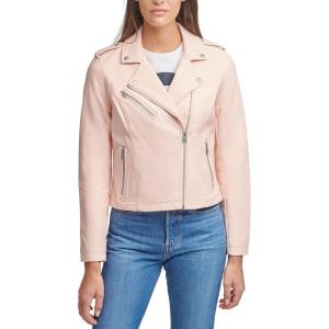 Levi’s Women’s The Classic Faux Leather Moto Jacket (Regular & Plus Size)(Scallop Shell Pink)