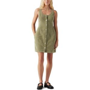 Levi’s Women’s Tuli Denim Mini Dress(Deep Lichen Green Cord)