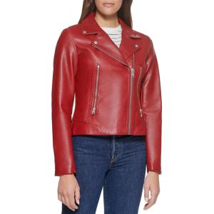 Levi’s Women’s Vegan Leather 538 Moto Jacket (Regular & Plus Size)(Deep Red)