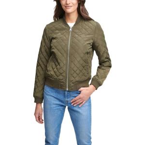 Levi’s Women’s Women’s Diamond Quilted Bomber Jacket With Front Pockets – Regular & Plus Sizes(Army Green)