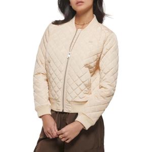 Levi’s Women’s Women’s Diamond Quilted Bomber Jacket With Front Pockets – Regular & Plus Sizes(Cream Ivory)