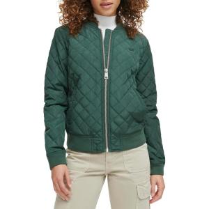 Levi’s Women’s Women’s Diamond Quilted Bomber Jacket With Front Pockets – Regular & Plus Sizes(Darkest Spruce)