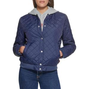 Levi’s Women’s Women’s Diamond Quilted Bomber Jacket With Front Pockets – Regular & Plus Sizes(Navy Sherpa Lined)