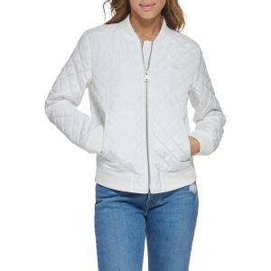 Levi’s Women’s Women’s Diamond Quilted Bomber Jacket With Front Pockets – Regular & Plus Sizes(White)