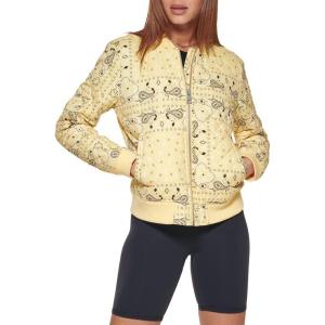 Levi’s Women’s Women’s Diamond Quilted Bomber Jacket With Front Pockets – Regular & Plus Sizes(Yellow Bandana)