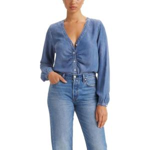 Levi’s Women’s Zenda Long Sleeve Blouse (Also Available in Plus)((New) Ringing Bells 3)