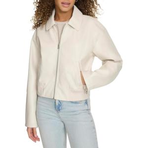 Levi’s womens Faux Leather Bomber With Laydown Collar(Oyster)