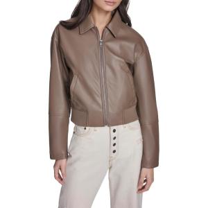Levi’s womens Faux Leather Bomber With Laydown Collar(Pine Bark)