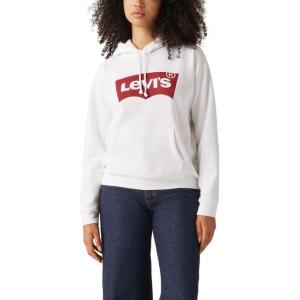 Levi’s womens Graphic Everyday Hoodie((New) Batwing White)