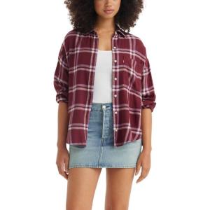 Levi’s womens Henri Flannel(Colletta Plaid Burgundy)