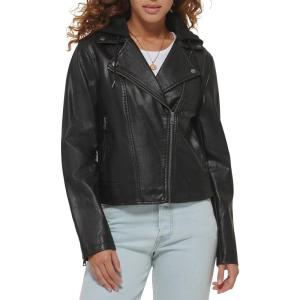 Levi’s womens Levi’s Women’s the Classic Faux Leather Motorcycle Jacket (Regular & Plus Size)(Black)