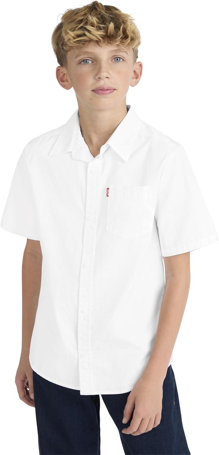 imageLevis Boys Short Sleeve Woven Button Up ShirtBright White
