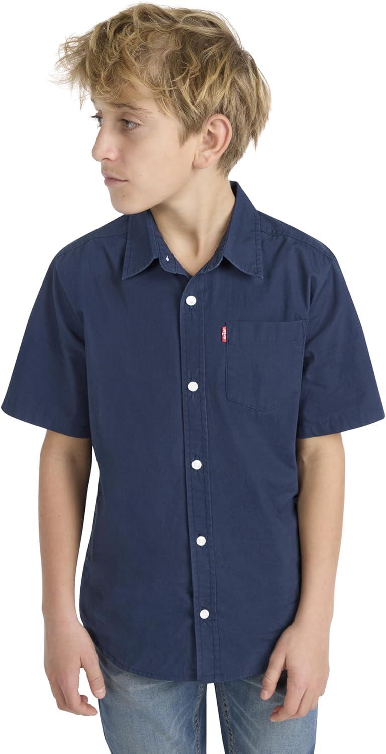 imageLevis Boys Short Sleeve Woven Button Up ShirtDress Blues